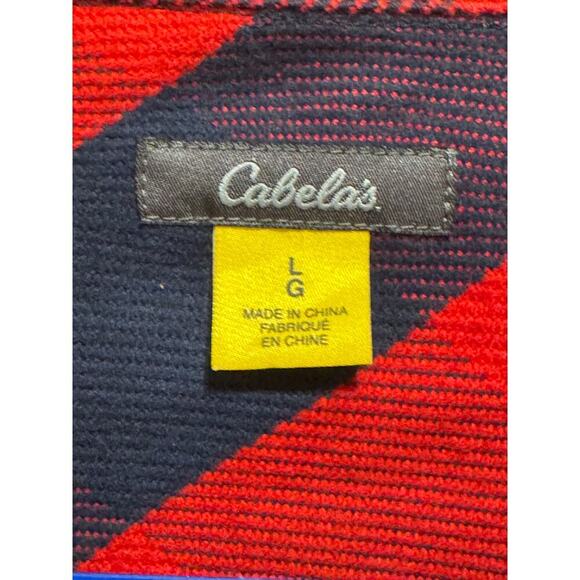 Cabela's Women's Flannel Buffalo Red Black Plaid Button Up Jacket Shirt Sz L - Picture 5 of 10